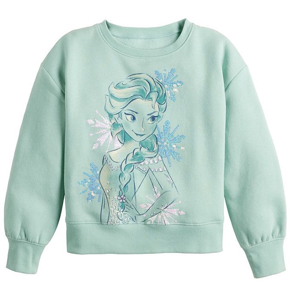Disney x Jumping Beans | Elsa Frozen Sparkle Fleece Long Sleeve Sweatshirt